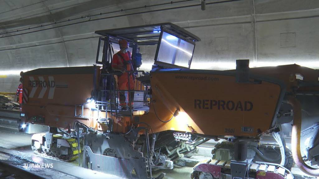 Erster Blick auf Reparaturarbeiten im Gotthard