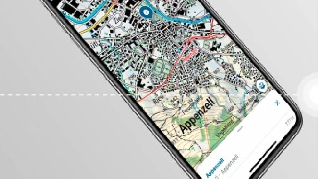 Mit der Swisstopo-App lässt sich die eigene Position im Gelände direkt auf den Karten oder Luftbildern anzeigen.