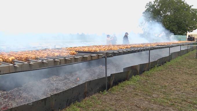 1200 Güggeli: Schweizer Rekord im Poulet-Grillieren geknackt