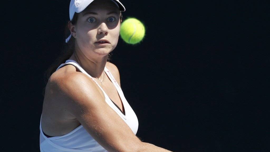 Perfekt fokussiert: Stefanie Vögele gewann in Melbourne ihren vierten Dreisatz-Match in sieben Tagen
