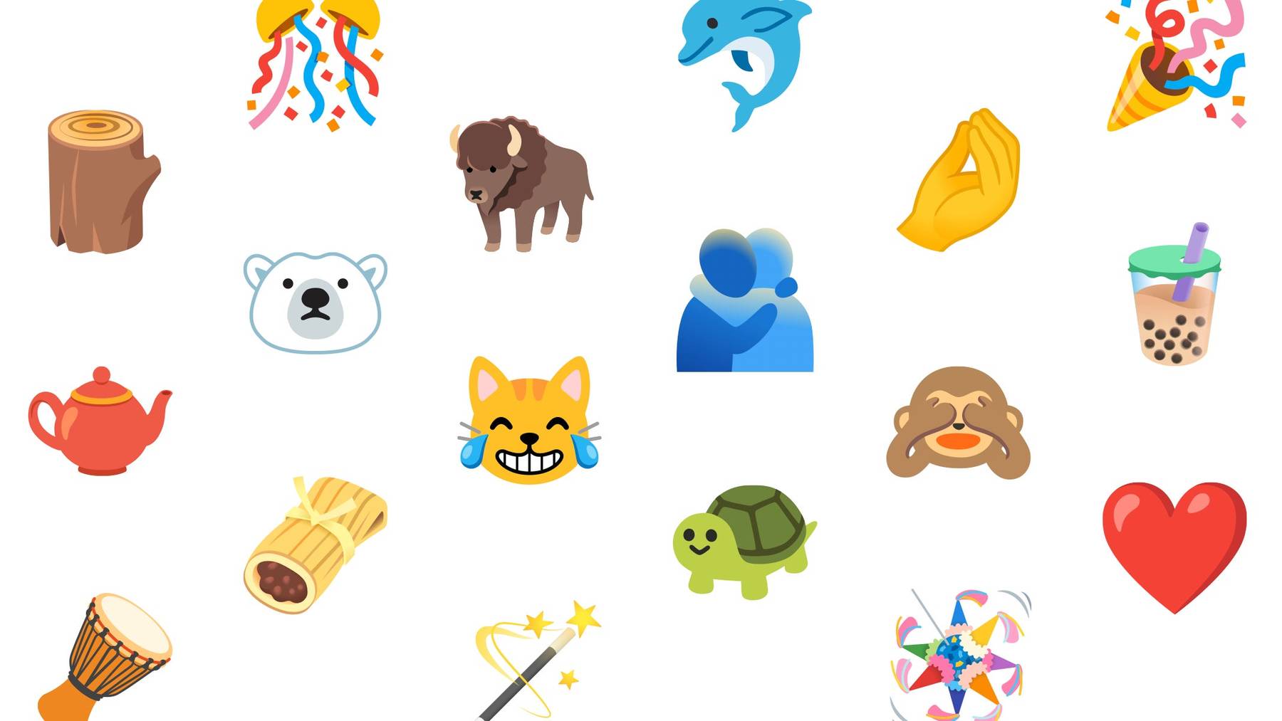 Herzen und Tiere: Neugestalteten Emojis von Google.