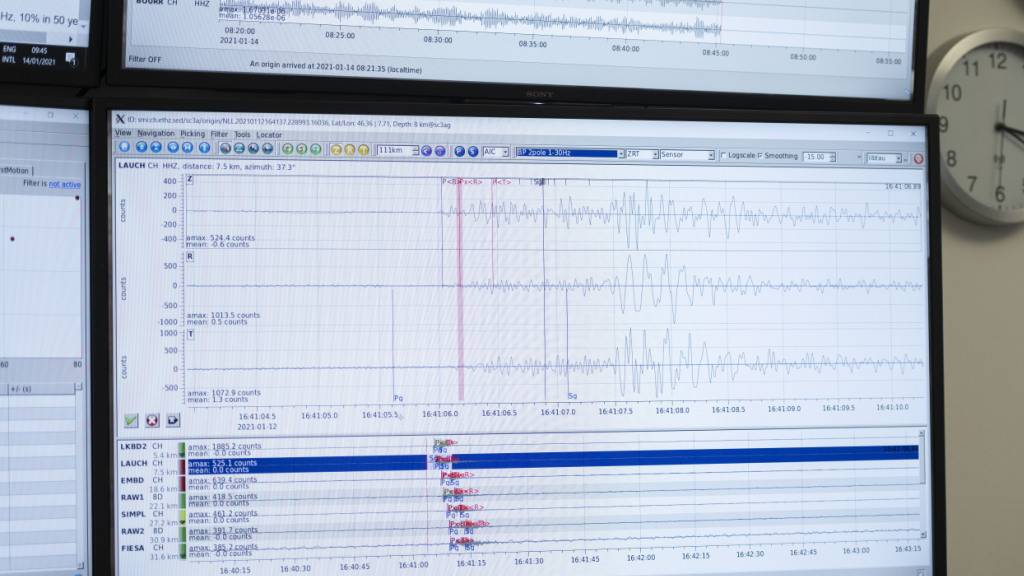 Der Schweizerische Erdbebendienst registriert pro Tag in der Schweiz und im benachbarten Ausland durchschnittlich drei bis vier Erdbeben pro Tag. (Archivbild)