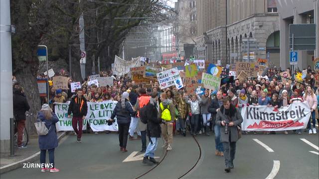 Zirka 8000 Demonstranten gehen für’s Klima auf die Strasse