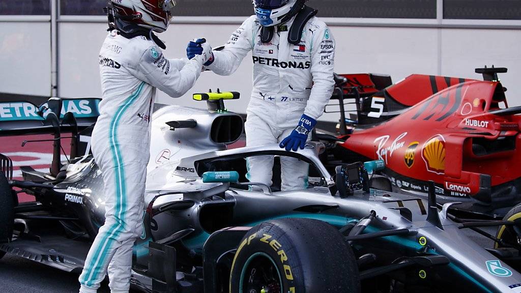 Mercedes-Duo im Hoch: Die Rivalität zwischen Lewis Hamilton und Valtteri Bottas ist bis heute ohne jedes Scharmützel geblieben