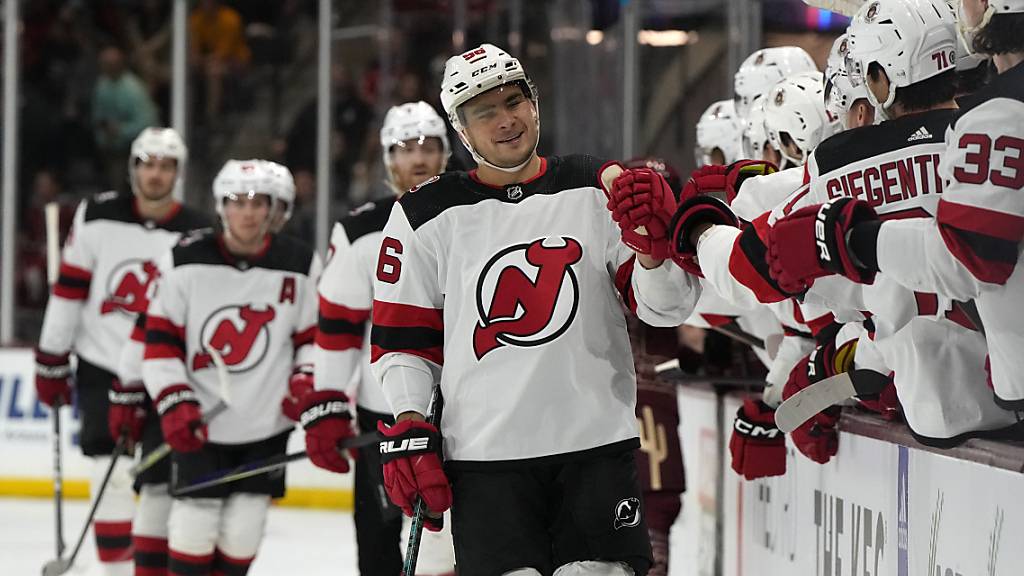 Steht nach 12 Spielen bei 3 Toren und 6 Assists: Timo Meier von den New Jersey Devils