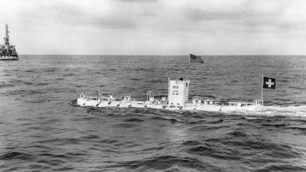 Die «Trieste», ein vom Schweizer Auguste Piccard und seinem Sohn Jacques Piccard konzipiertes Tiefsee-U-Boot, stellte 1960 im Marianengraben einen Tiefseerekord auf. Dieser ist nun von einem US-Investor um einige Meter gebrochen worden. (Archivbild)