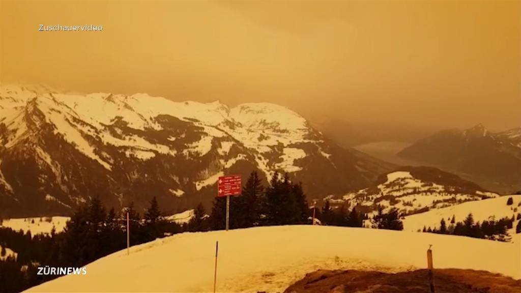 Eingehüllt in gelbes Licht: Saharastaub erreicht die Schweiz