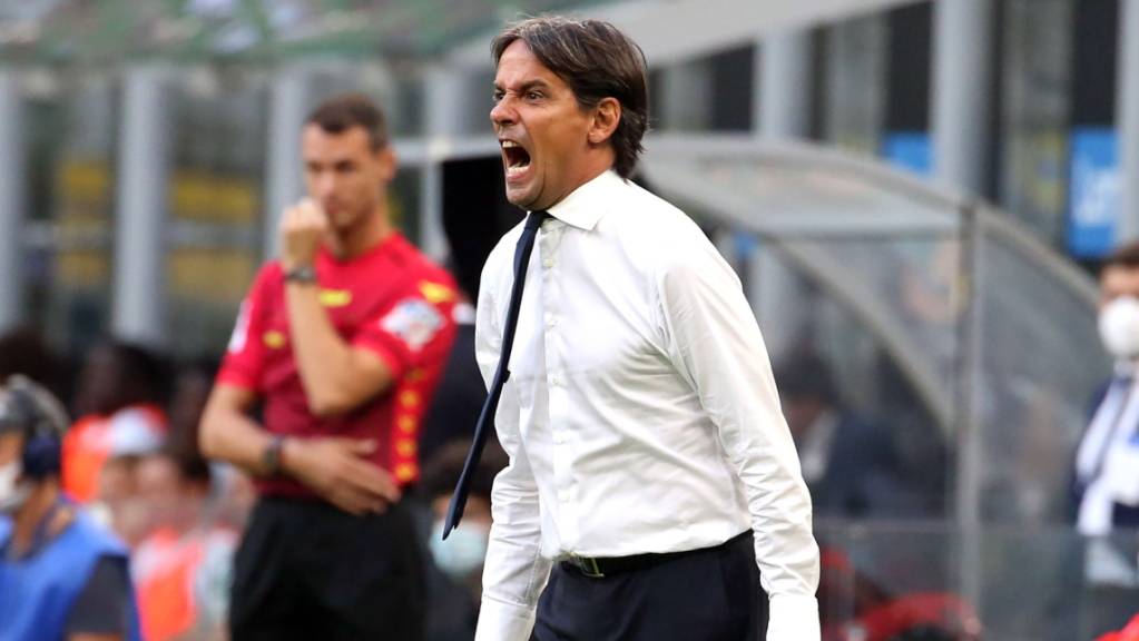 Inters Trainer Simone Inzaghi ärgert sich.