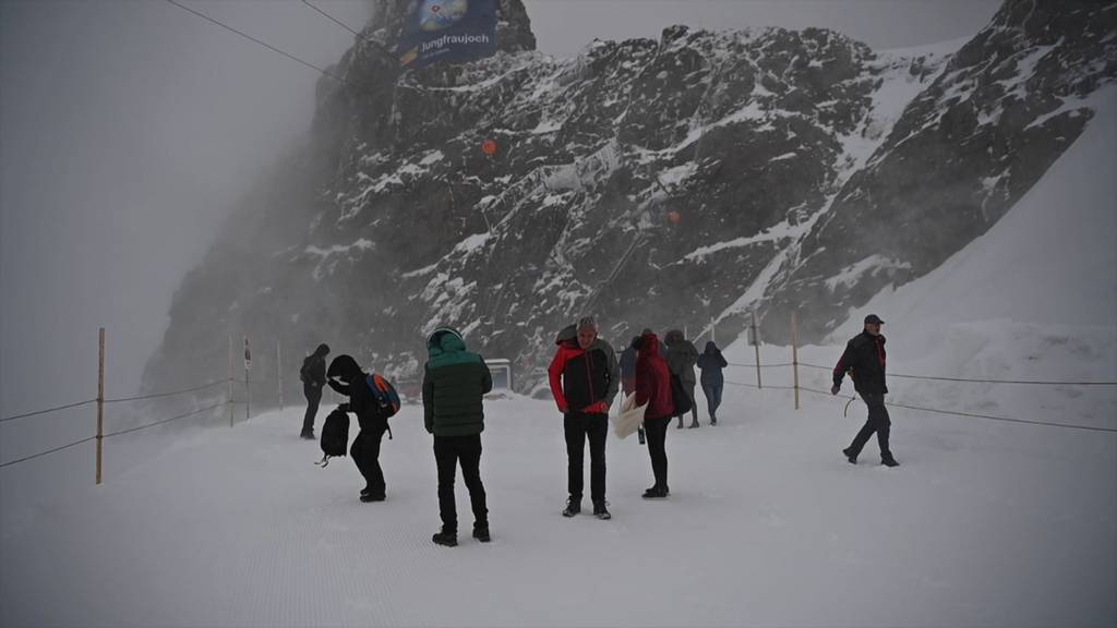 Stürmischer Empfang auf dem Jungfraujoch