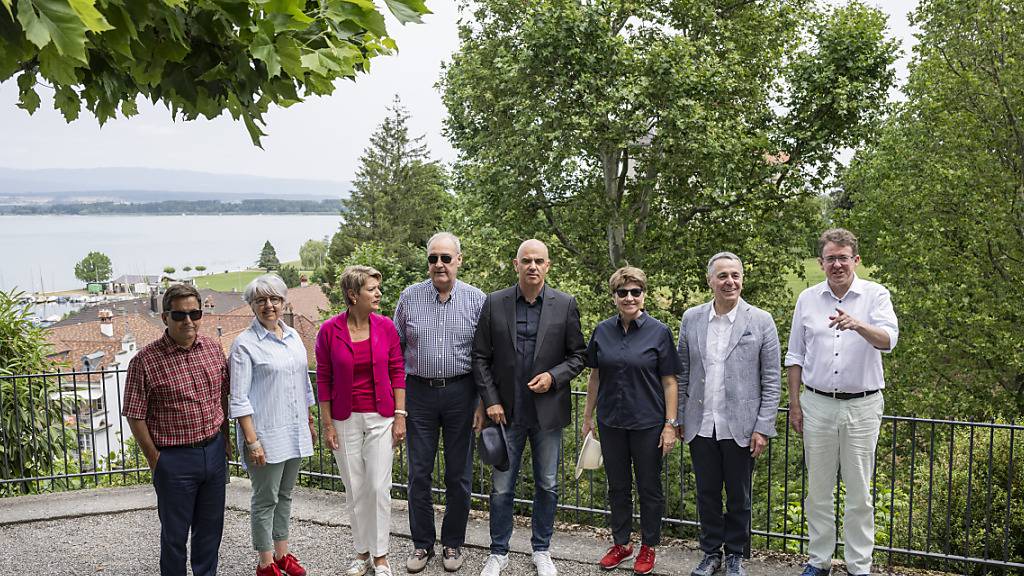 Vor ihren privaten Ferien genossen die Mitglieder des Bundesrates anlässlich der traditionellen Bundesratsreise Ende Juni auf Einladung von Bundespräsident Berset einen Ausflug ins Freiburgerland. (Archivbild)