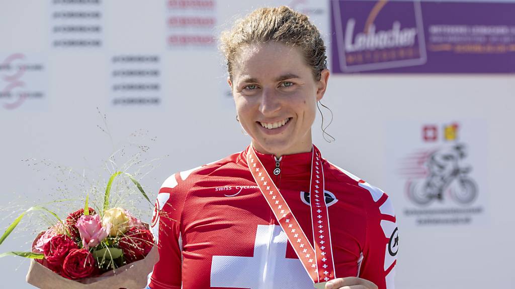 Marlen Reusser nach ihrem Triumph bei den Schweizer Zeitfahr-Meisterschaften.