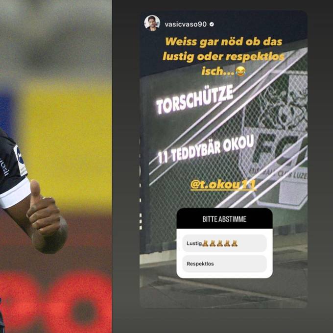 Thuner verärgern FCL-Spieler Okou mit «Teddybär»-Einblender