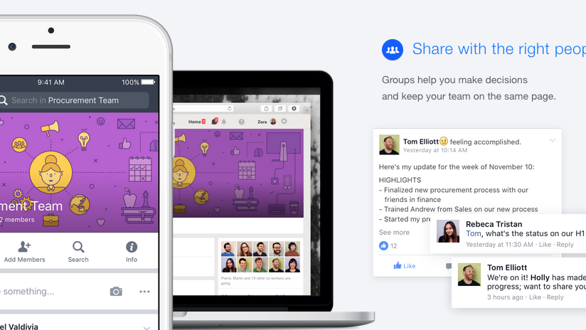 Vernetzt: Mit Workplace gibt es nun ein Facebook für Unternehmen
