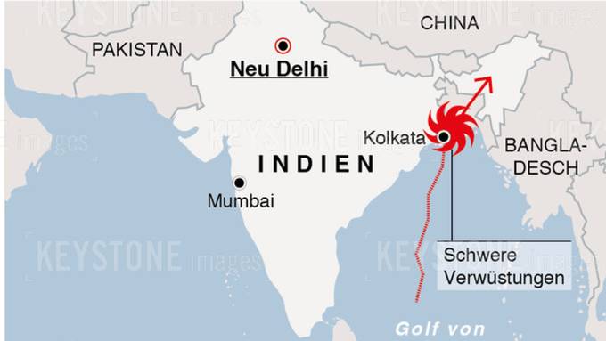 Indiens Premier kündigt nach Wirbelsturm Hilfsgelder an