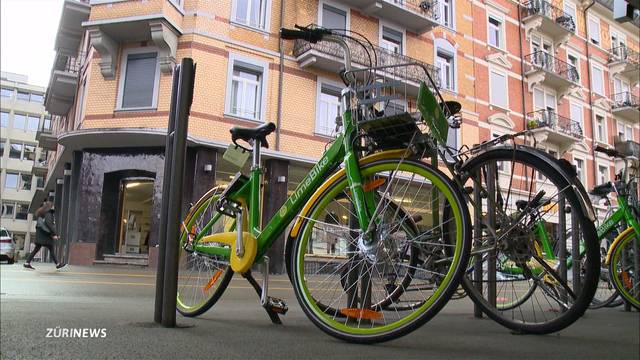 Giftgrüne LimeBikes in Zürich