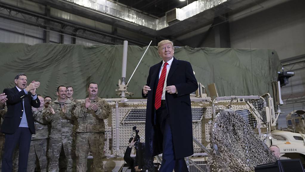 US-Präsident Donald Trump am Donnerstag auf der Bagram Air Base nördlich von Kabul.
