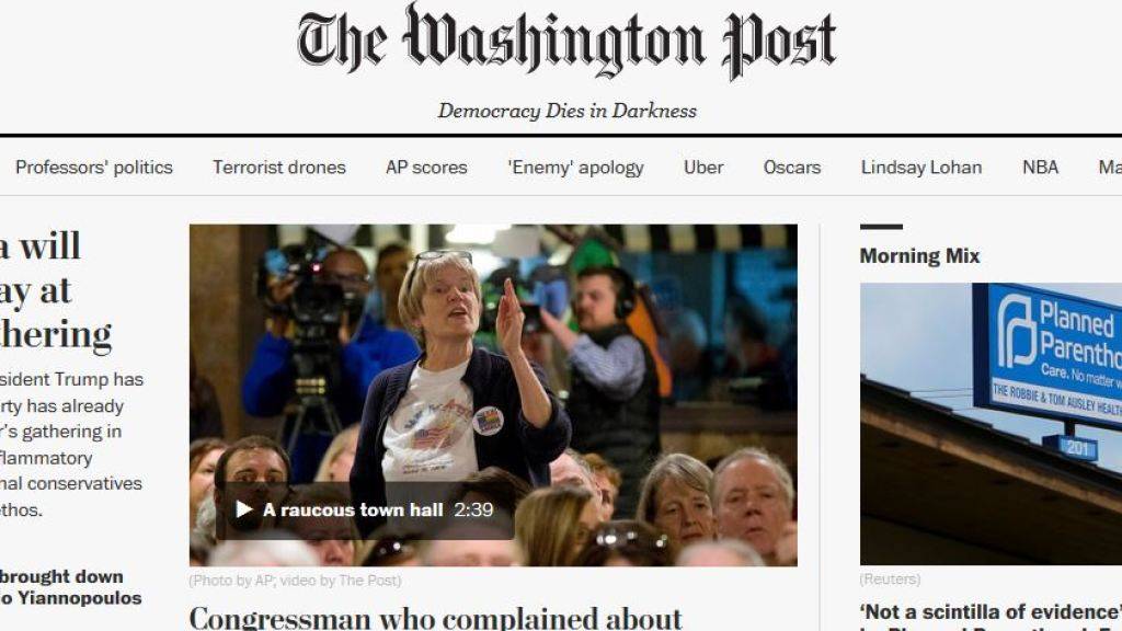 Die Washingtoner Traditionszeitung sieht durch US-Präsident Trump demokratische Werte. Durch ihr neues Motto «In der Dunkelheit stirbt die Demokratie» setzt sie nun ein Zeichen.