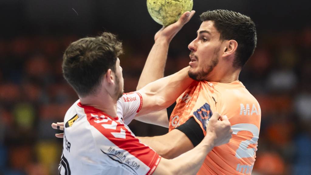 Die beiden besten Torschützen der Partie: der Berner Levin Wanner (8 Tore) und der Schaffhauser Luka Maros (12)