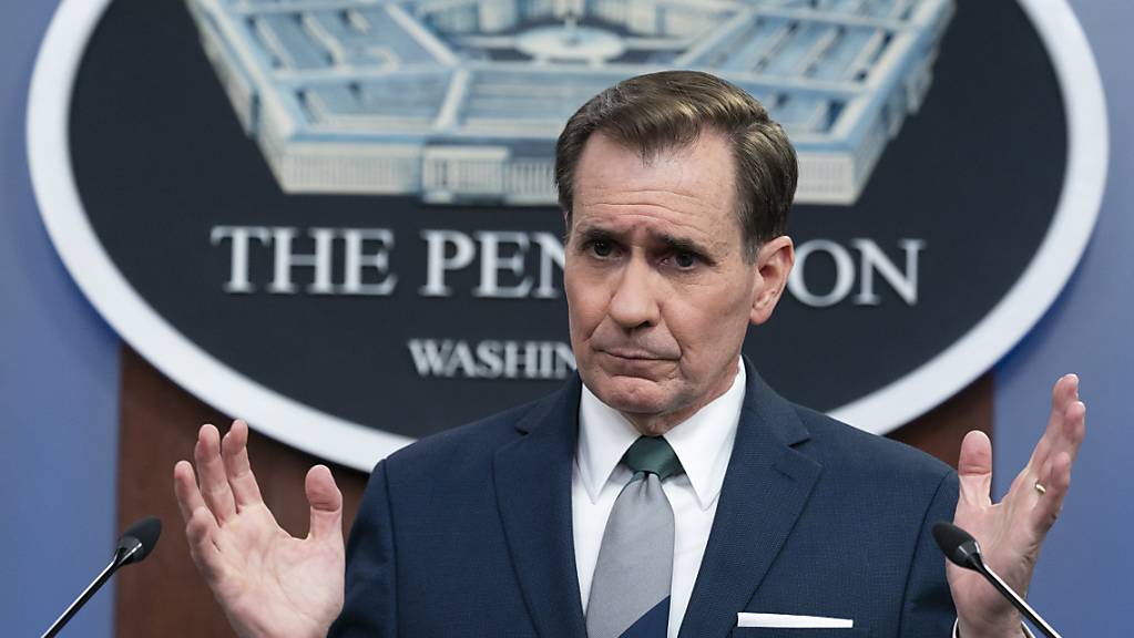 John Kirby, Sprecher des Pentagon, spricht während eines Medienbriefings im Pentagon. Foto: Alex Brandon/AP/dpa