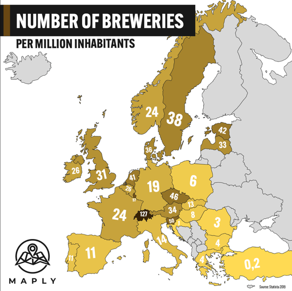 Karte Bier-Brauerein