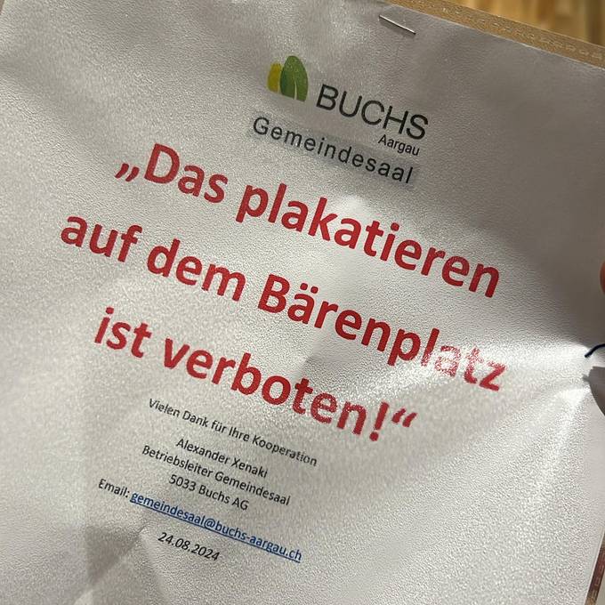 Eskalation in Buchs: SVP-Plakat auf dem Bärenplatz sorgt für Konflikt