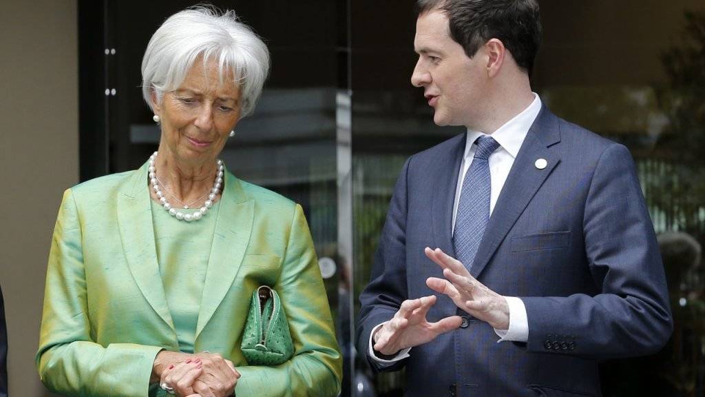 Der britische Finanzminister Osborne mit IWF-Chefin Lagarde am G7-Finanzministertreffen in Japan: Osborne warnte erneut vor den Folgen eines Brexit.