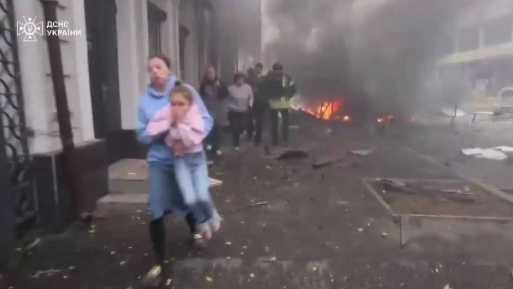 Kindergarten in der Ukraine von russischer Drohne getroffen