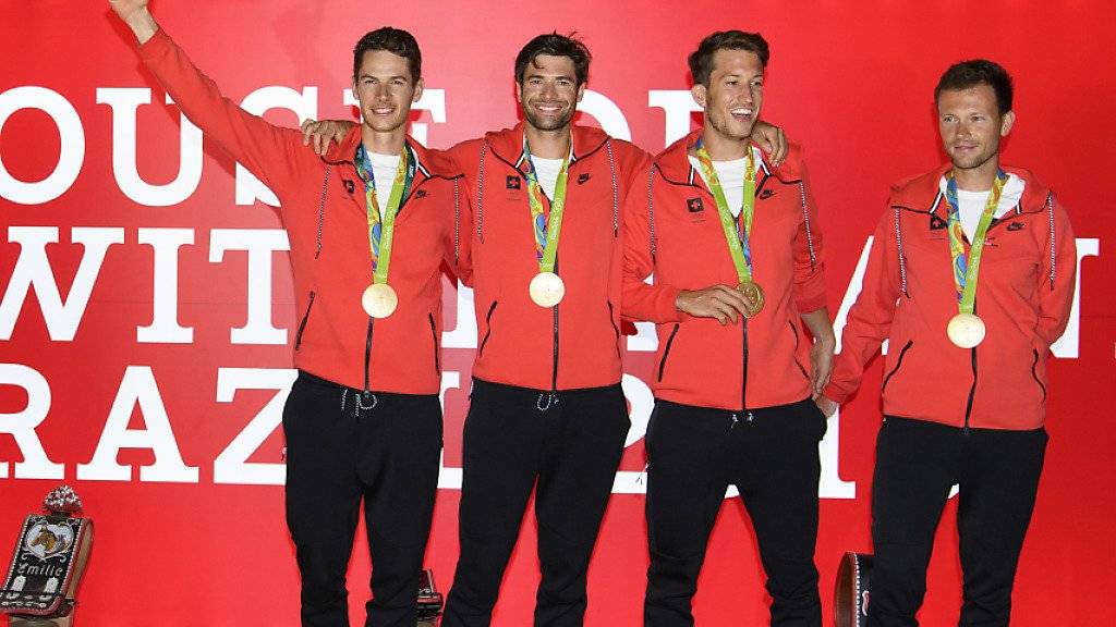 Lucas Tramèr, Mario Gyr, Simon Schürch und Simon Niepmann legen in der Saison nach Olympia eine Wettkampfpause ein