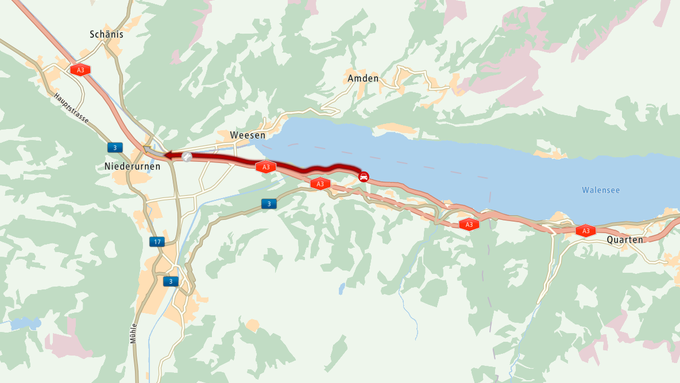 Zehn Kilometer Stau auf Walenseeautobahn