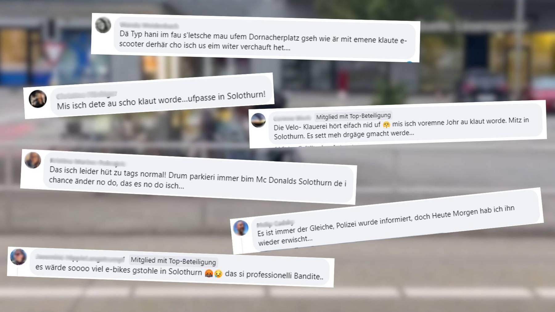 Facebook-Kommentare Velodiebstahl