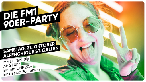 Tanze mit uns an der FM1 90er-Party