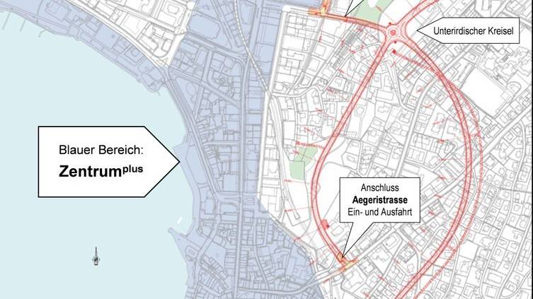 Grafische Übersicht über das Projekt Stadttunnel und die Standorte der Tunnelportale