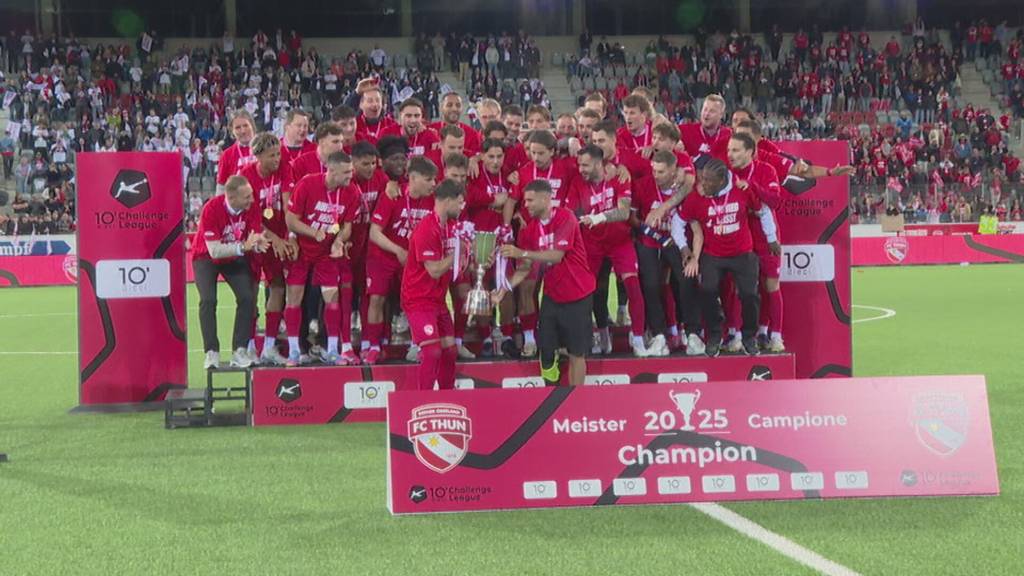 FC Thun feiert mit Fans den Aufstieg