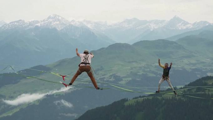 So spektakulär war die Slackline-WM in Laax