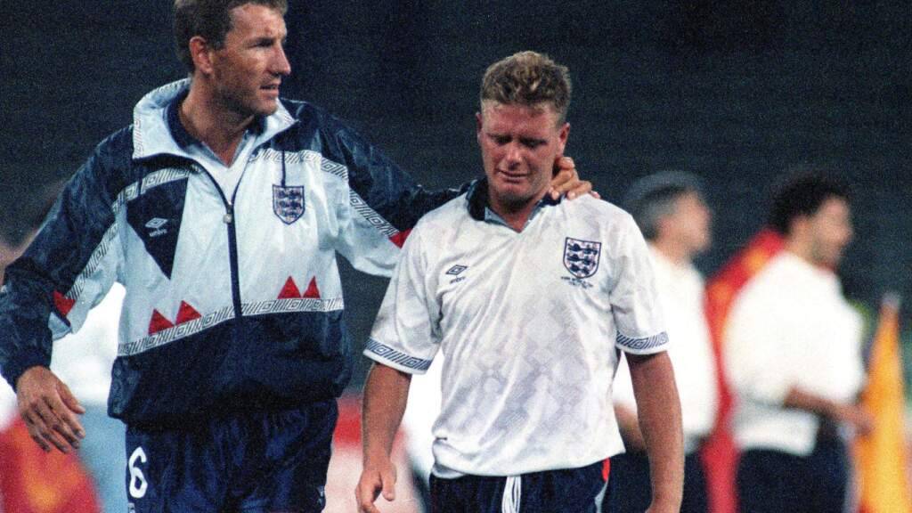 Ein Bild, das Englands EM- und WM-Historie der letzten 58 Jahre zusammenfasst: Paul Gascoignes Tränen nach dem verlorenen Penaltyschiessen im Halbfinal 1990 gegen Deutschland