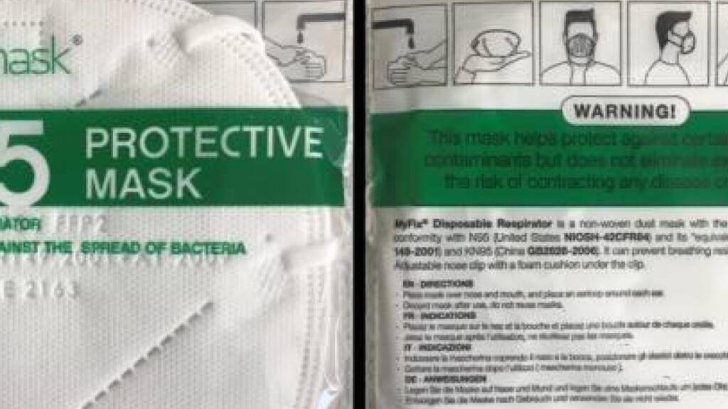 Rückruf wegen mangelnder Schutzwirkung: Atemschutzmaske N95/FFP2 der Marke «myfixmask».