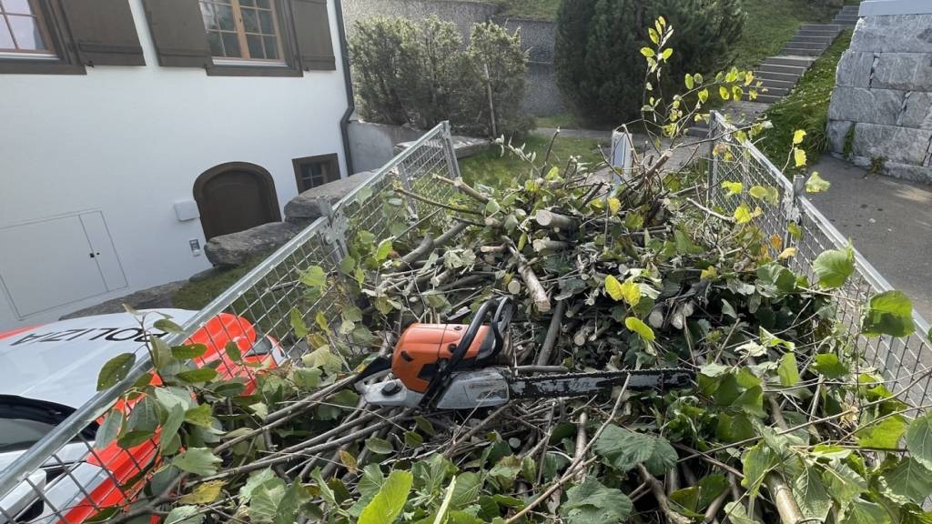 Der Mann zerkleinerte mit einer Kettensäge auf einem Anhänger Äste, als es zum Unfall kam.