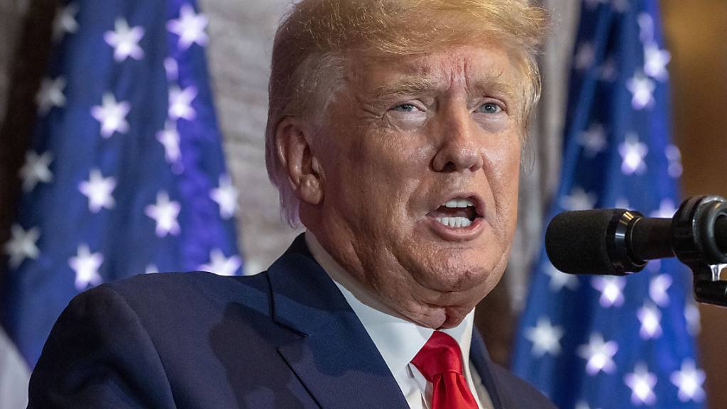 ARCHIV - Der ehemalige Präsident Donald Trump spricht bei einer Wahlkampfveranstaltung im South Carolina Statehouse in Columbia. Foto: Alex Brandon/AP