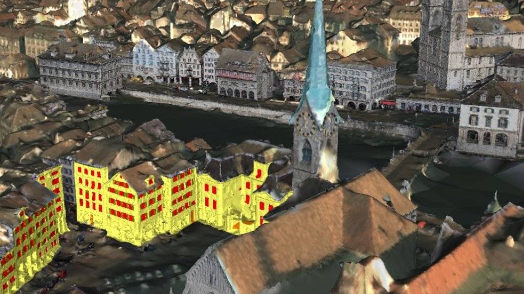 Das 3D-Modell von Zürich erstellten ETH-Forscher allein auf der Basis von Bilddaten.