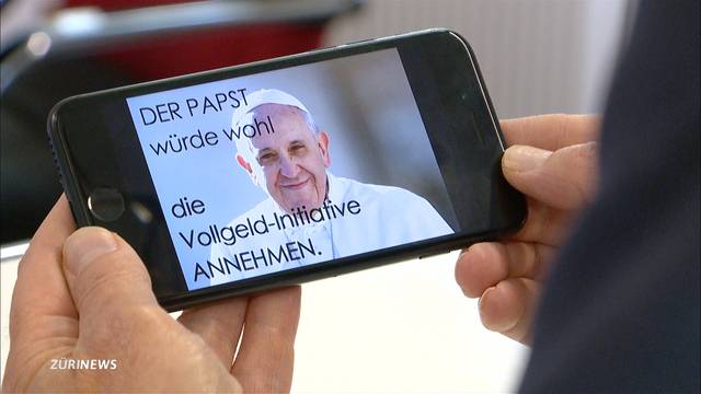 Vollgeld-Initianten werben mit Papst