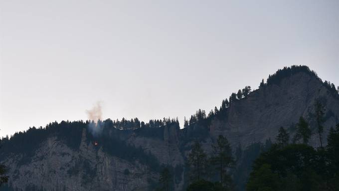 Waldbrand am Kunkelspass