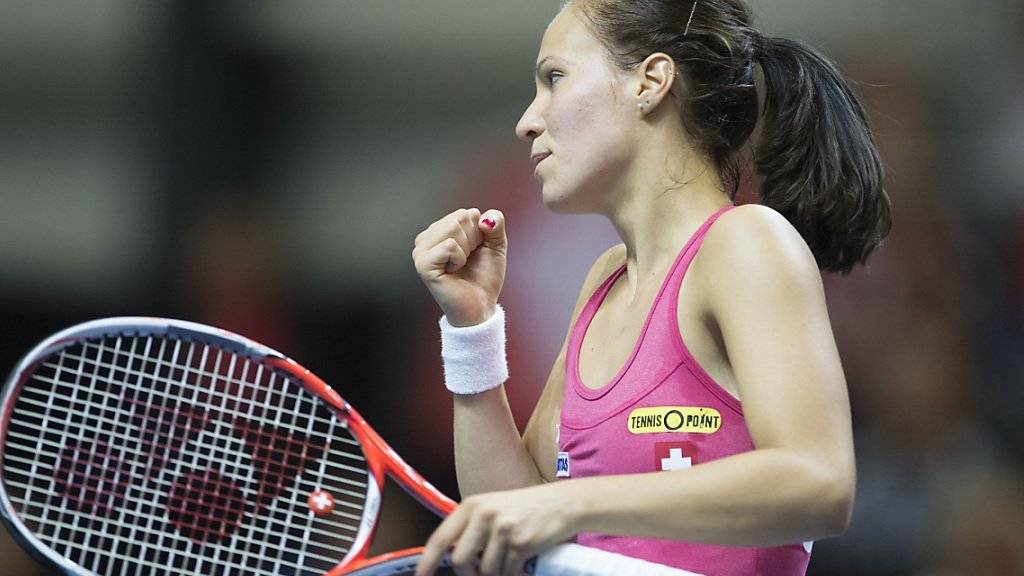Geballte Faust: Viktorija Golubic sorgte gegen Karolina Pliskova für eine Sensation und den ersten Schweizer Punkt
