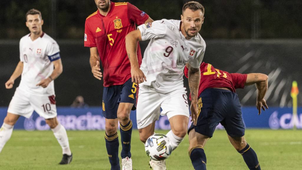 Die Schweizer mit Haris Seferovic taten sich in Madrid gegen Spanien vor allem in der Offensive schwer