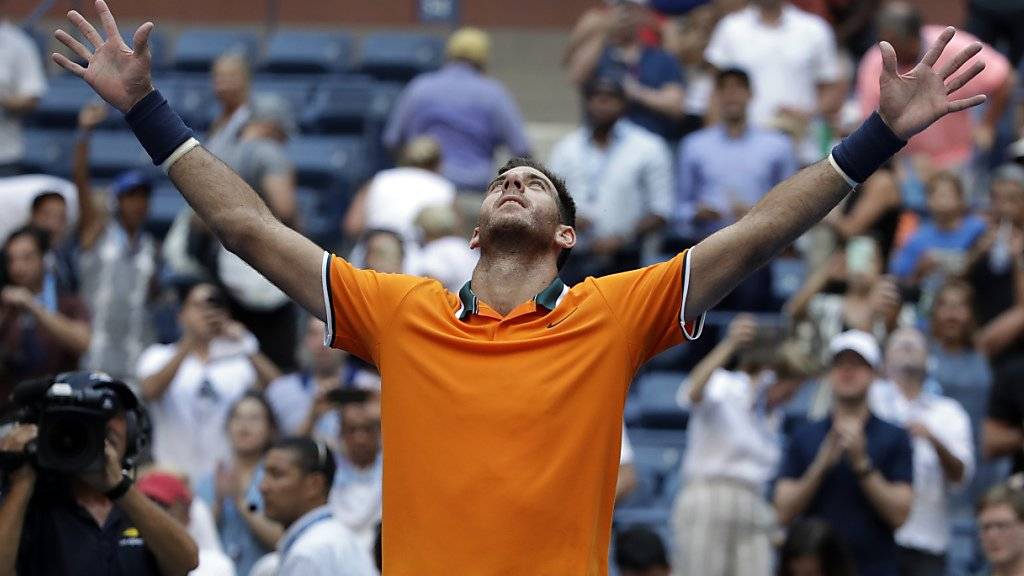 Juan Martin del Potro trotzte am US Open der Hitze und seinem Gegner John Isner und qualifizierte sich erneut für die Halbfinals