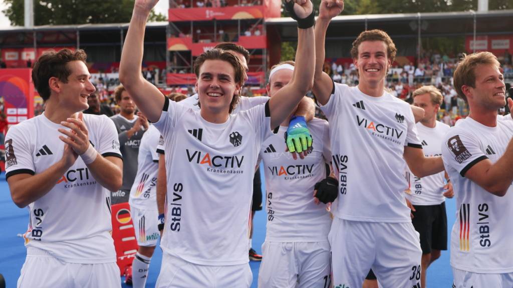 Deutschlands Landhockeyaner feiern den WM-Titel