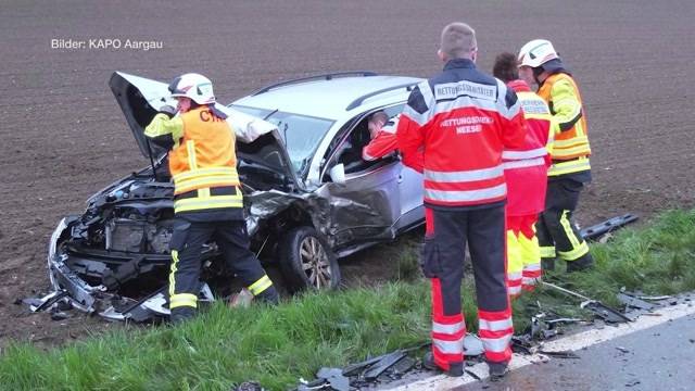 Schwere Frontalkollision in Meisterschwanden