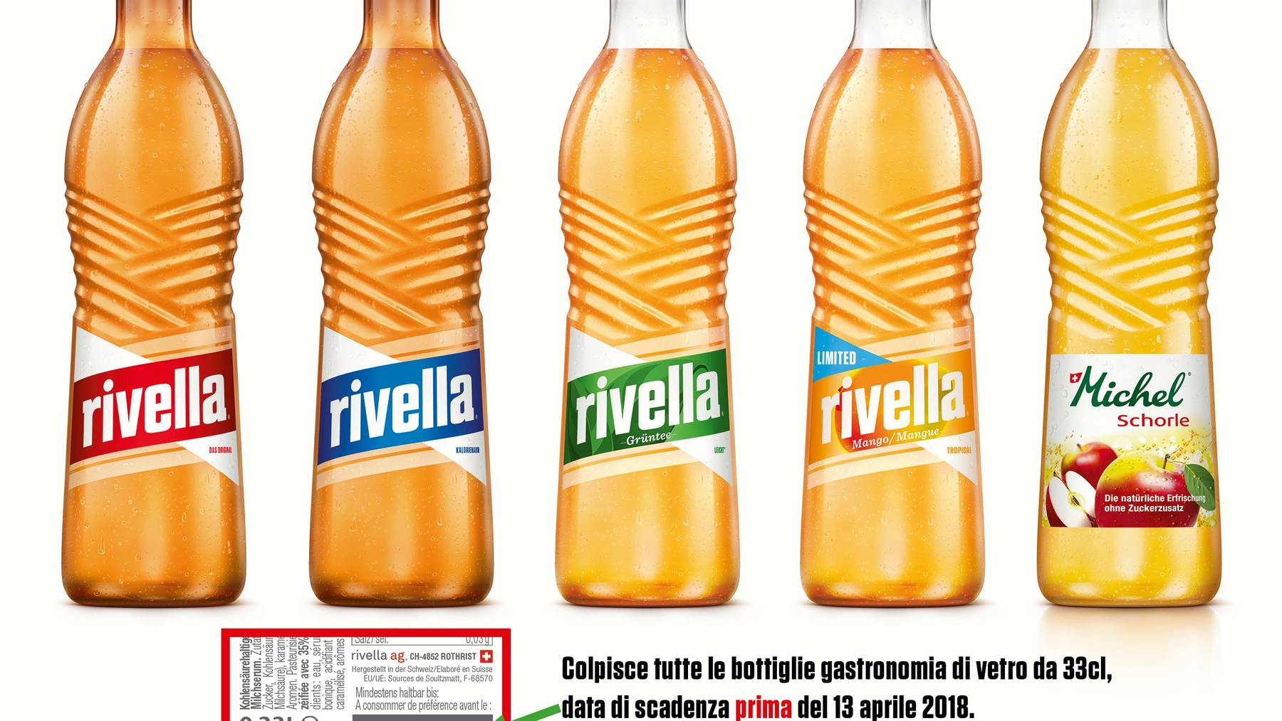 Rivella ruft Gastronomie-Glasflaschen zurück