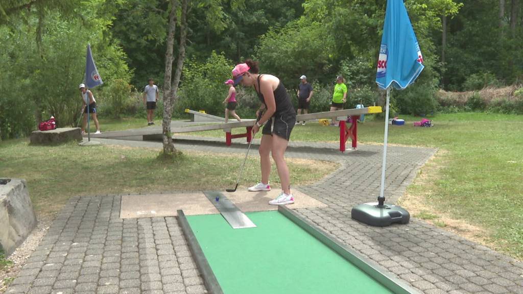 Training für Minigolf Schweizermeisterschaft