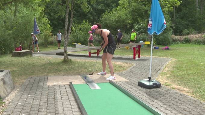 Training für Minigolf Schweizermeisterschaft