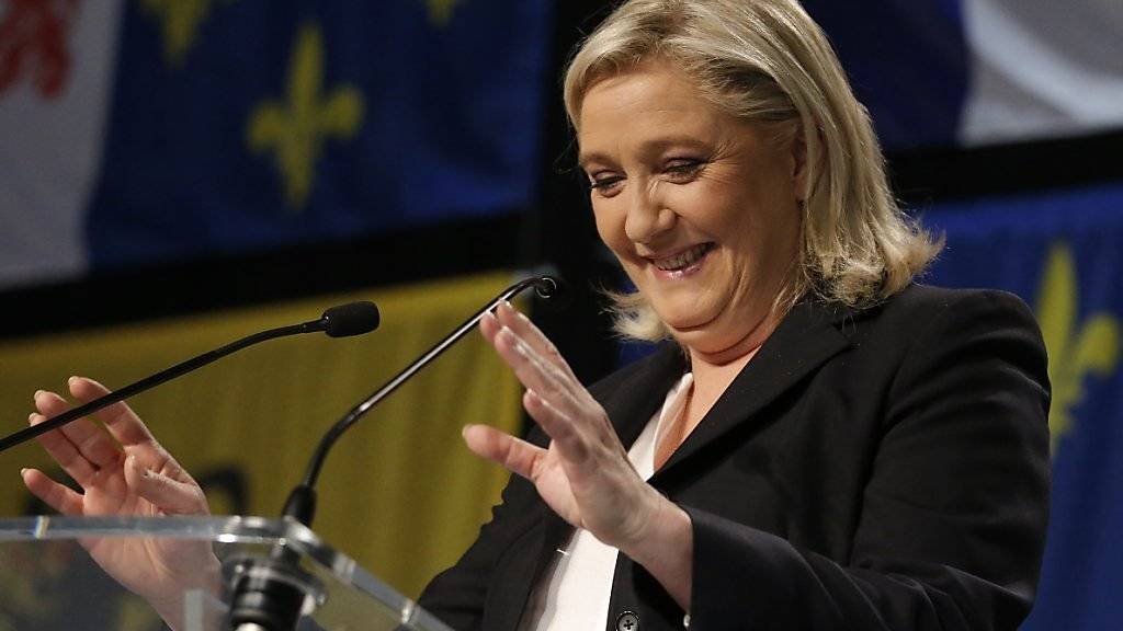 Strahlende Siegerin bei der ersten Runde der Regionalwahlen in Frankreich: Marine Le Pen mit ihrer Partei Front National.